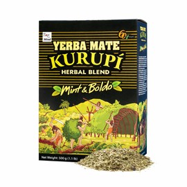 Kurupi Yerba Mate with Mint & Boldo 500 g (1.1 lb) | Paraguayan Herbal Loose Leaf Blend | Refreshing Natural Mate Tea with Mint & Boldo Leaves | Gluten Free