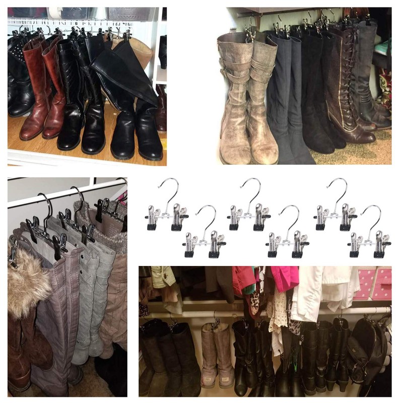SUNTRADE Double Adjustable Clips Boots Hangers,Space Saving Boots Socks Bags