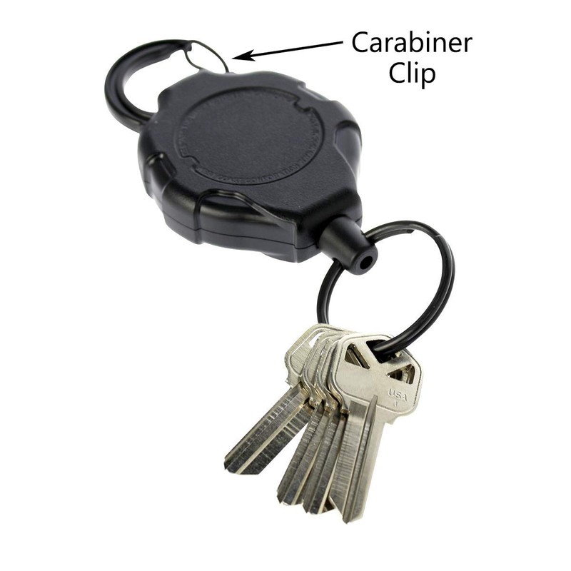 Heavy Duty Retractable Ratchit Keychain Tether Reel for Multiple Keys