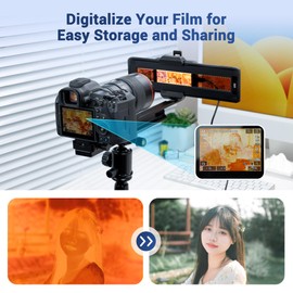 JJC Negative Film Digitizer for 35mm 120 Format Film, Negative to Digital Converter with 10-Level Brightness LED Backlight & Adjustable Slider Rail for Canon Nikon Sony Olympus DSLR Cameras