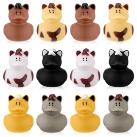 Hungdao Horse Rubber Duck 2.36 Inch Bucking Bronco Ducks Pool Float Bath Decor Gift for Horse Racing Festival Boys and Girls Classroom Prizes Baby Shower Party Favors(12 Pcs)
