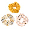 minkissy Chiffon Hair Scrunchies Set of 3 Floral Daisy Pattern