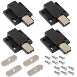 Magnetic Push Latch Catch 4 Pack Pressure Touch Release Catches Latch Black Kitchen Drawer Push Catch Pop Out Latch Push to Open Door Catch