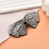 Rhinestone Bow Hair Barrette Bling Bowknot Clips Hairpin Silver White
