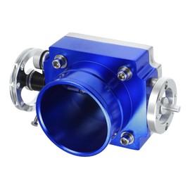 INFINAUTO Throttle Body Assembly, 80mm Car Throttle Body Actuator Aluminum Alloy Silver Tone Blue, 1 Pcs