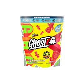 GHOST Hydration Packets, Sour Patch Kids Redberry, 12 Sticks, Electrolyte Powder - Drink Mix Supplement with Magnesium, Potassium, Calcium, Vitamin C - Vegan, Free of Soy, Sugar & Gluten