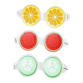 Mikinona Summer Cool Eye Masks Skincare 3 Pack Fruit Pattern Eye Pads Beauty Eye Shades for Relaxation