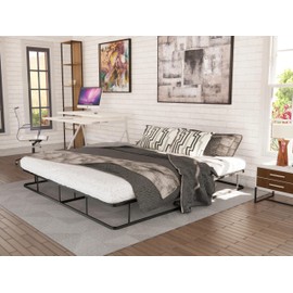EAST WEST FURNITURE - DHKBBLK - Dothan Metal King Bed Frame with Magnificent Design Headboard and Footboard - Premium Metal Frame in Powder Coating Black