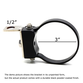 iJDMTOY 3-Inch Bullbar, Roll Bar 360-Degree Angle Adjustable Multi-Purpose Flag, Whip Light, CB Antenna Mounting Bracket w/ 1/2-Inch Hole, Fit M8 M10 M12 M14 Threadings