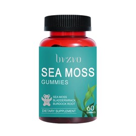 [bvzvo] Multimineral Sea Moss & Bladderwrack & Burdock Root & Premium Irish Seaweed - 60 Edible Gummies All-in-1 Dietary Supplement