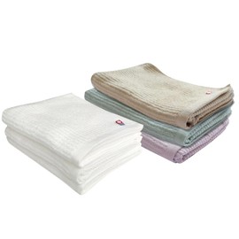 [Imabari Multi-Long Towels] Long Face Towels, Set of 6, 13.0 x 39.4 inches (33 x 100 cm), Thin, Water Absorbent, Quick Drying, Room Drying, Hair Drying, Head-wrap, Minimalist (3 White, 1 Beige, 1 Blue
