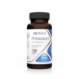 Biovea | Cloruro de Potasio 99 Mg de Liberaci?n Prolongada | Absorci?n Gradual y Mejor Tolerancia | Apoya Hidrataci?n, M?sculos y Equilibrio Electrol?