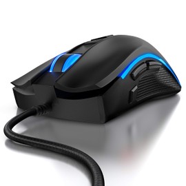 CSL - Gaming Maus PC USB - Mouse Pixart Präzisionssensor - 6 DPI-Stufen, 12 Benutzerprofile, 2 austauschbare Seitenteile 12 RGB Lichtmodi Snipertaste 500-5000 DPI Abtastrate