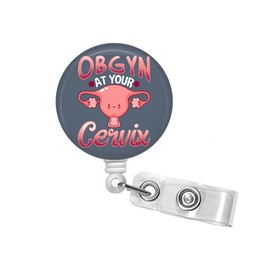Labor and Delivery Badge Reel, L&D Nurse at Your Cervix Badge Holder, Funny L and D Nurse Uterus Badge, OB RN at Your Cervix Badge Clip #259
