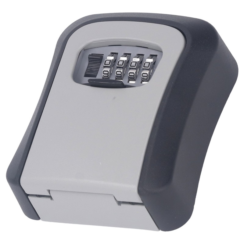 Key Lock Box Curved Aluminum Alloy Large Size Grey Wall