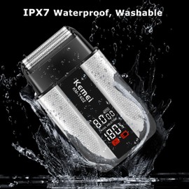 KEMEI IPX7 Foil Shavers Electric Razor for Men with 3 Adjustable Speeds