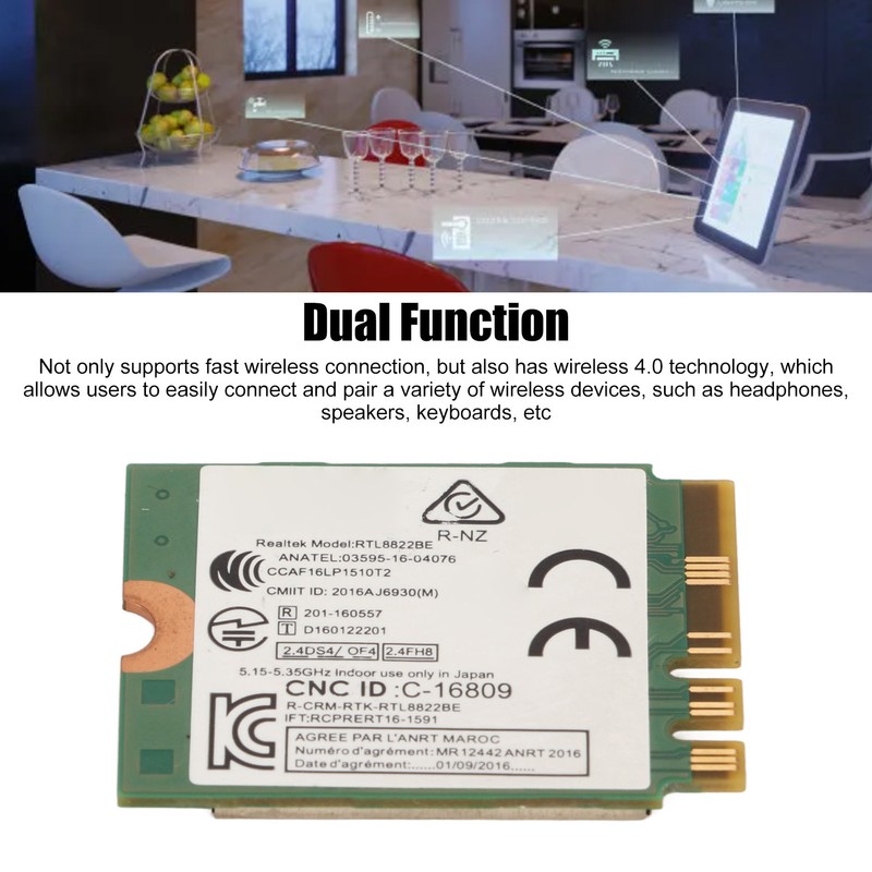 RTL8822BE Network Card 01AX712 433Mbps WiFi Bluetooth 4.0 M.2 NGFF