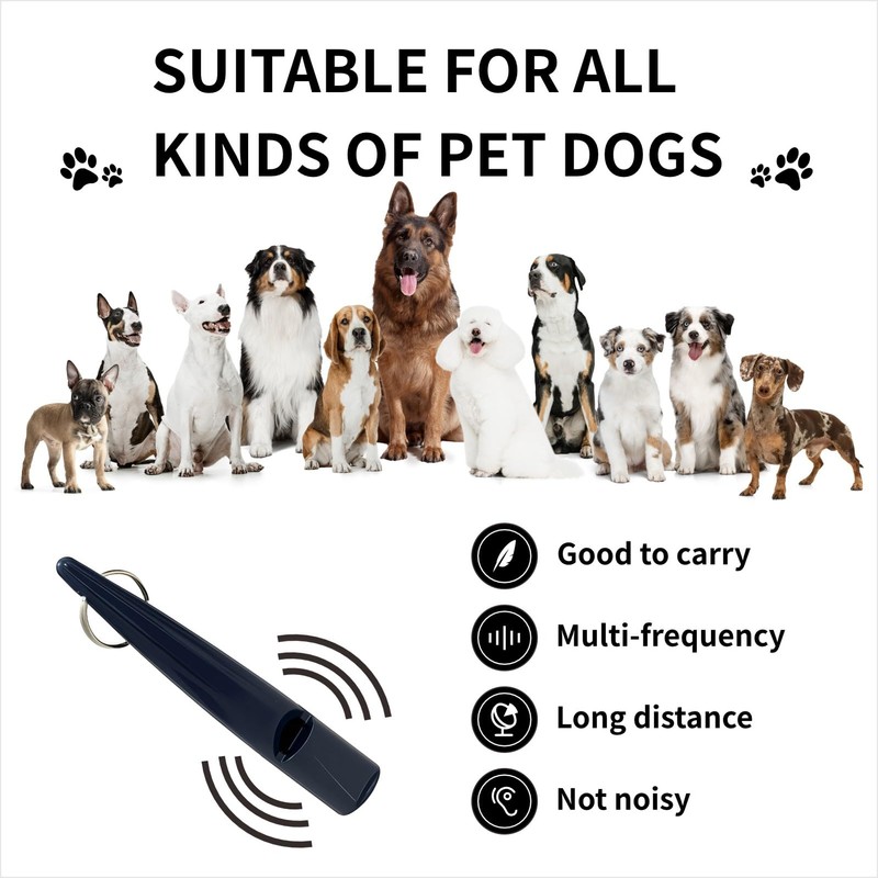 wilcractk Dog Whistle High Frequency Silent Plastic Black 1 Piece