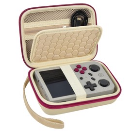 PAIYULE Travel Case Compatible with RG353V/ RG35XX/ RG353VS/ R36S Retro Handheld Game Console, Handheld Emulator Storage Holder Organizer, Android Game Console Carrying Bag (Box Only) (Beige)