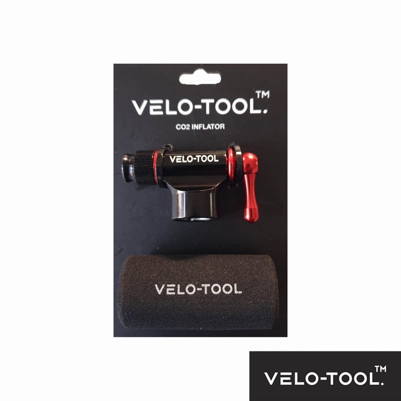 Velo-Tool™ CO2 Inflator Bike Pump–Premium Black/Silver, Quick & Lightweight +