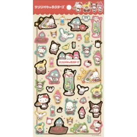 Yamanoshigyo Restaurant Animal Sticker Sheet, 47 Count, Red, Crystal, Cartoon, PET, Single Use, Indoor, Rectangular, 4.8 x 9.1 Inch