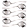 SHULI Soup Spoons for Kids, Stainless Steel Bouillion, Classic Spoons,