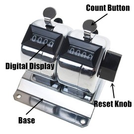 TOPTIE 2-Unit Desktop Tally Counter, Counter Clicker with Base, for Event, People, Inventory