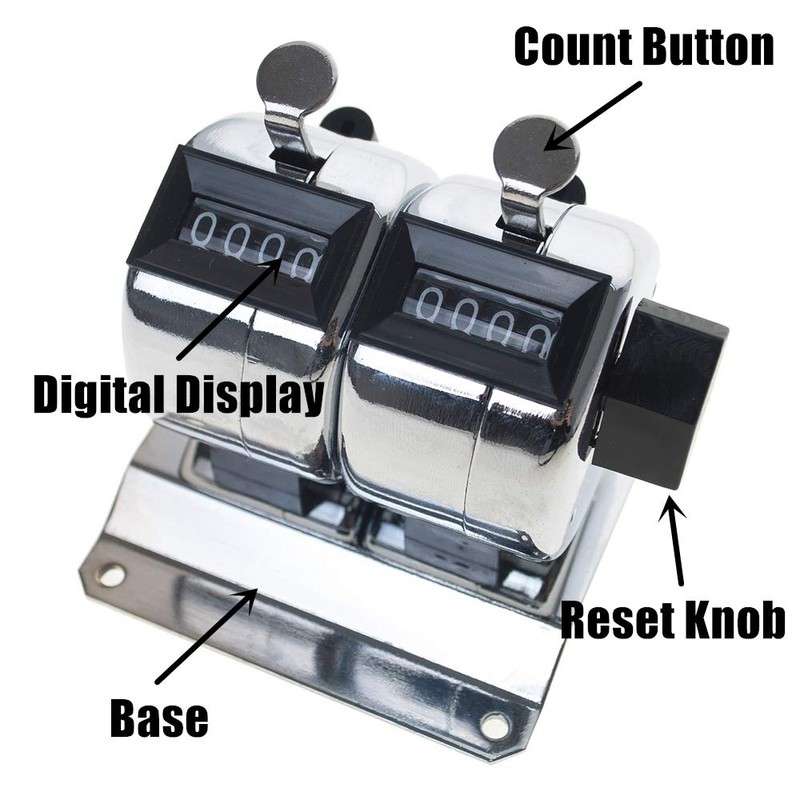 TOPTIE 2-Unit Desktop Tally Counter, Counter Clicker with Base, for