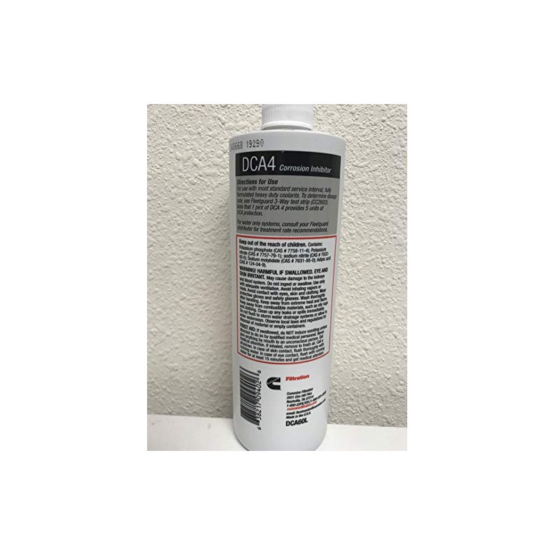 Cummins Filtration Fleetguard DCA60L Coolant Additive 16oz. DCA4