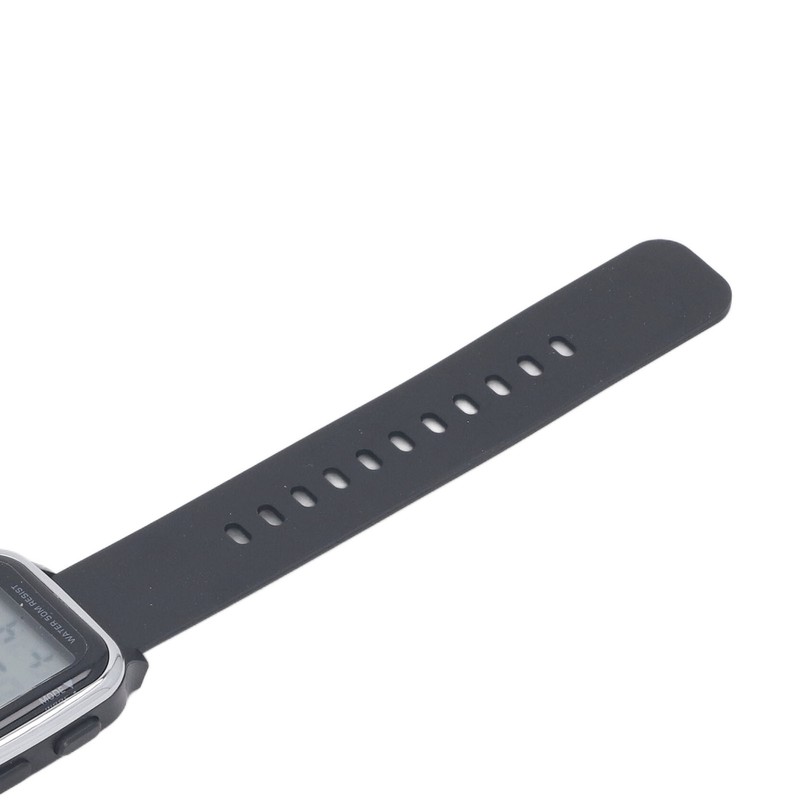 Digital Watch EL Backlit Waterproof Multifunctional Stylish Square Watch for