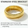 GOLDCHIC JEWELRY Women's Gold Stretch Bracelets, 20mm Chunky Wristband Bangle
