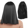 Women Long Straight Hair Full Wig Black Synthetic Wig With