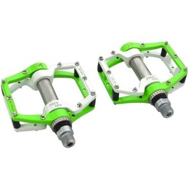 Redlution Bike Pedals Aluminum Alloy CNC bearing Shock Absorption Bicycle Cycling Pedals for Mountain And Road,1 Pair (Green)