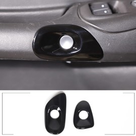 Qiosreui Door Lock Switch Button Frame Compatible with Chevy Corvette C6 2005-2013, Inner Door Push Button Trim, Door Release Switch Button Trim Cover Bezel Decoration Accessories, ABS (Glossy Black)