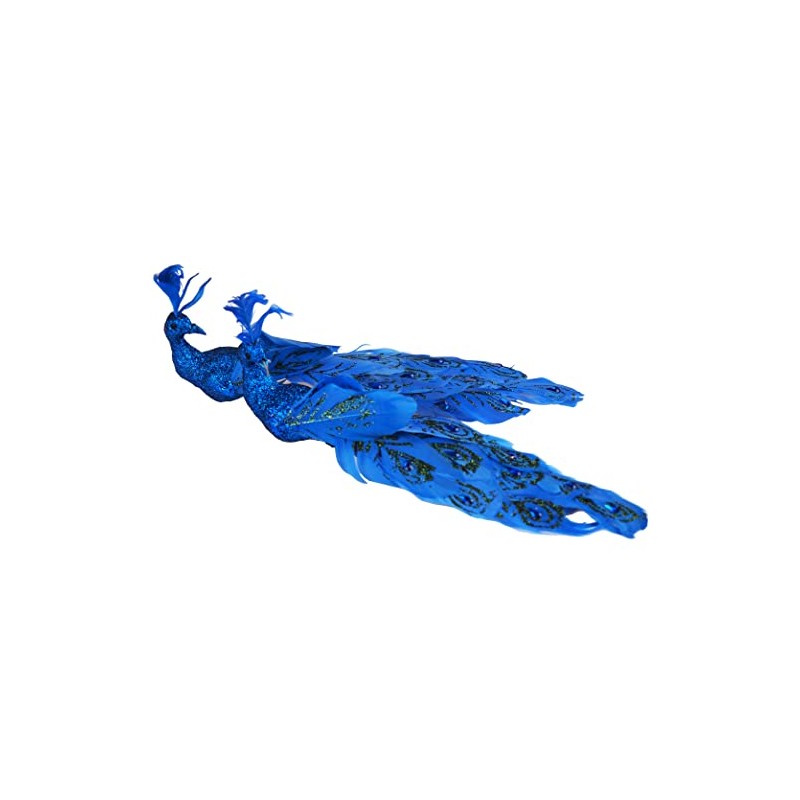 H&S Collection Royal Blue Peacock Clip On Craft Birds Christmas