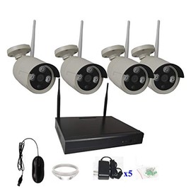 4UCam 4 Camera Wireless Network IP WiFi NVR Kits Security Camera System Home Security Camera System Indoor Outdoor HD 1080P