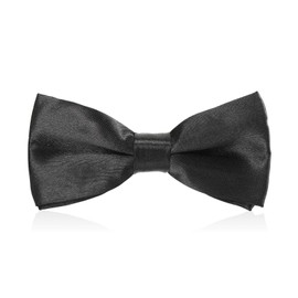 AWAYTR Boys Child Kids Bow ties - Adjustable Pre Tied Solid Color Wedding Party Bowties (Black)