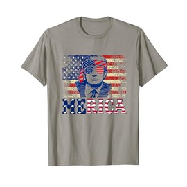 TRUMP MERICA Shirts Fourth 4th Of July Trump American Flag T-Shirt