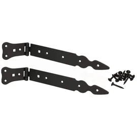 KOTARBAU® Set of 2 Shutter Hinges 250 mm Gate Hinge Door Hinge Throw Hinge Cross Hinge Black Rustproof Garden Gate Hinge Construction Fitting Robust