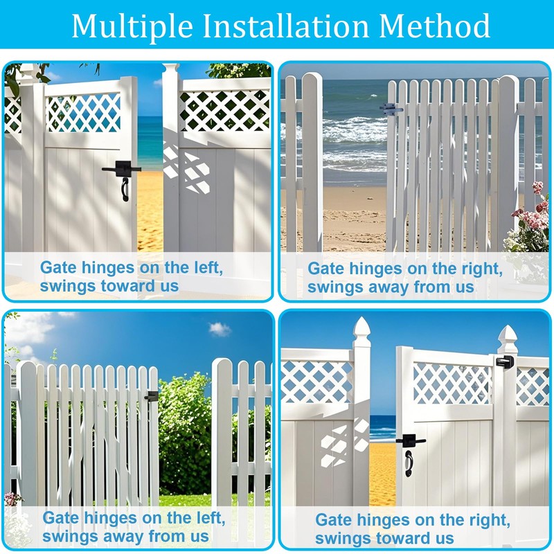 Double Side Gate Latch, Aluminum Self Locking Gate Latch for