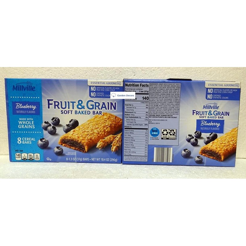 Millville Fruit & Grain Soft Baked Bar Blueberry Naturally Flavored