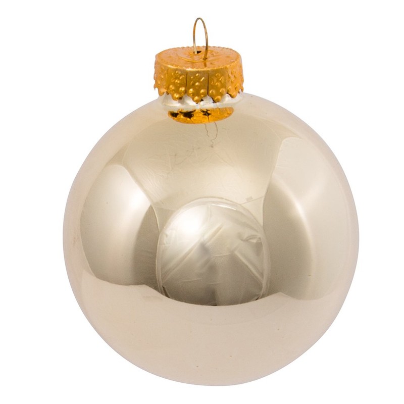 Kurt Adler 6 Piece Shiny Gold Glass Ball Ornament Box