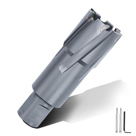 GRIXLEN 9/10" x 2" Annular Cutter with Weldon Shank,Carbide Tip Annular Drill Bit for Stainless Steel, Iron (2" Depth, 9/10" Diameter)