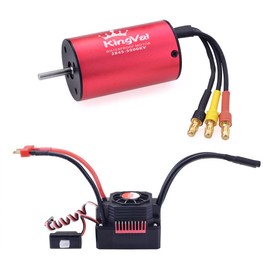 KingVal Replacement 2845 5900KV Waterproof Brushless Motor Shaft 3.175mm with 45A Brushless ESC Compatible with 1/14 RC Car