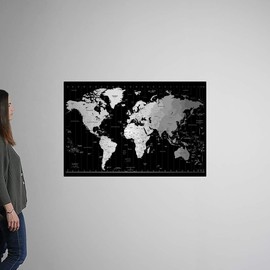 CANVAS ON DEMAND World Timezone map Wall Decal, Map Artwork