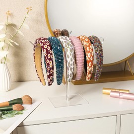 LOVNFC Soporte para Diadema, Organizador de Accesorios para El Cabello, Diadema Acrílica Transparente, Soporte de Exhibición para Niñas Y Mujeres 1 Unidad (Paquete de 1) Limpiar Una Capa