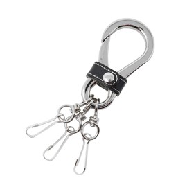 H.N.Z kil-004 Italian Leather Genuine Leather Carabiner Hook Key Chain, Black
