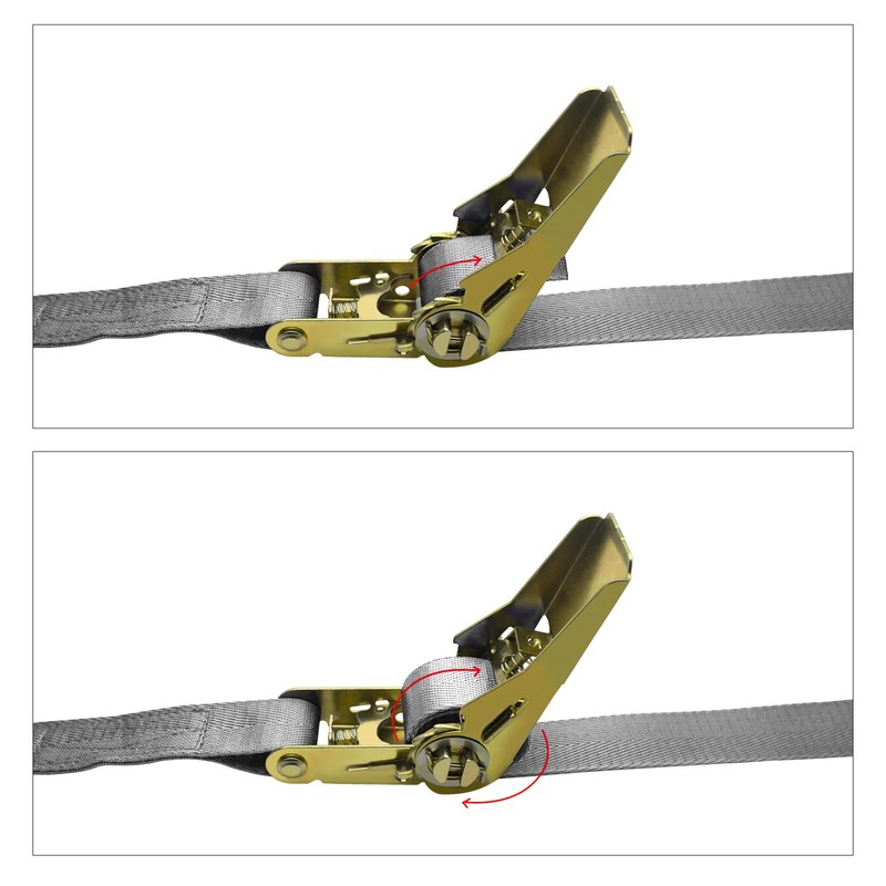 2 Pack 6m Gray Ratchet Tie Down Straps, Ratchet Tie