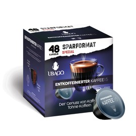 Ubago Coffee in Capsules, Compatible Capsules Dolce Gusto, Intensity 5/8, Offer with 48 Pieces (48 g (Pack of 1), Espresso Decaffeinated)