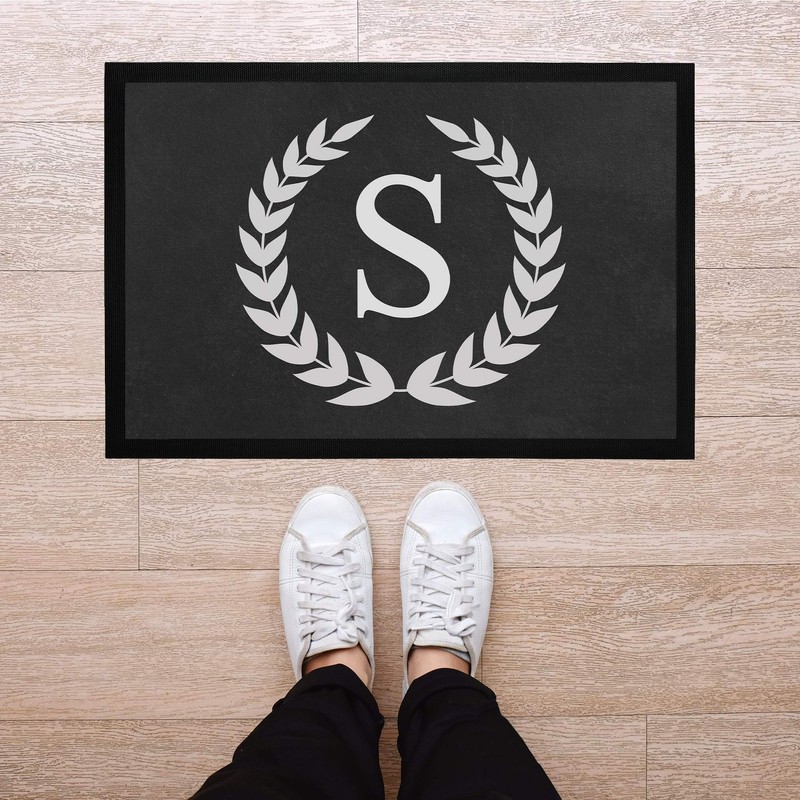 SpecialMe® Doormat Letters Initals Monogram Family Non-Slip & Washable White